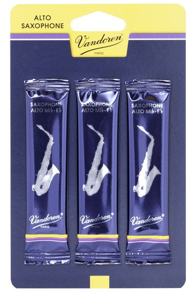 Vandoren Traditional Alto Saxophone, Pack of 3 - Strength 1.5