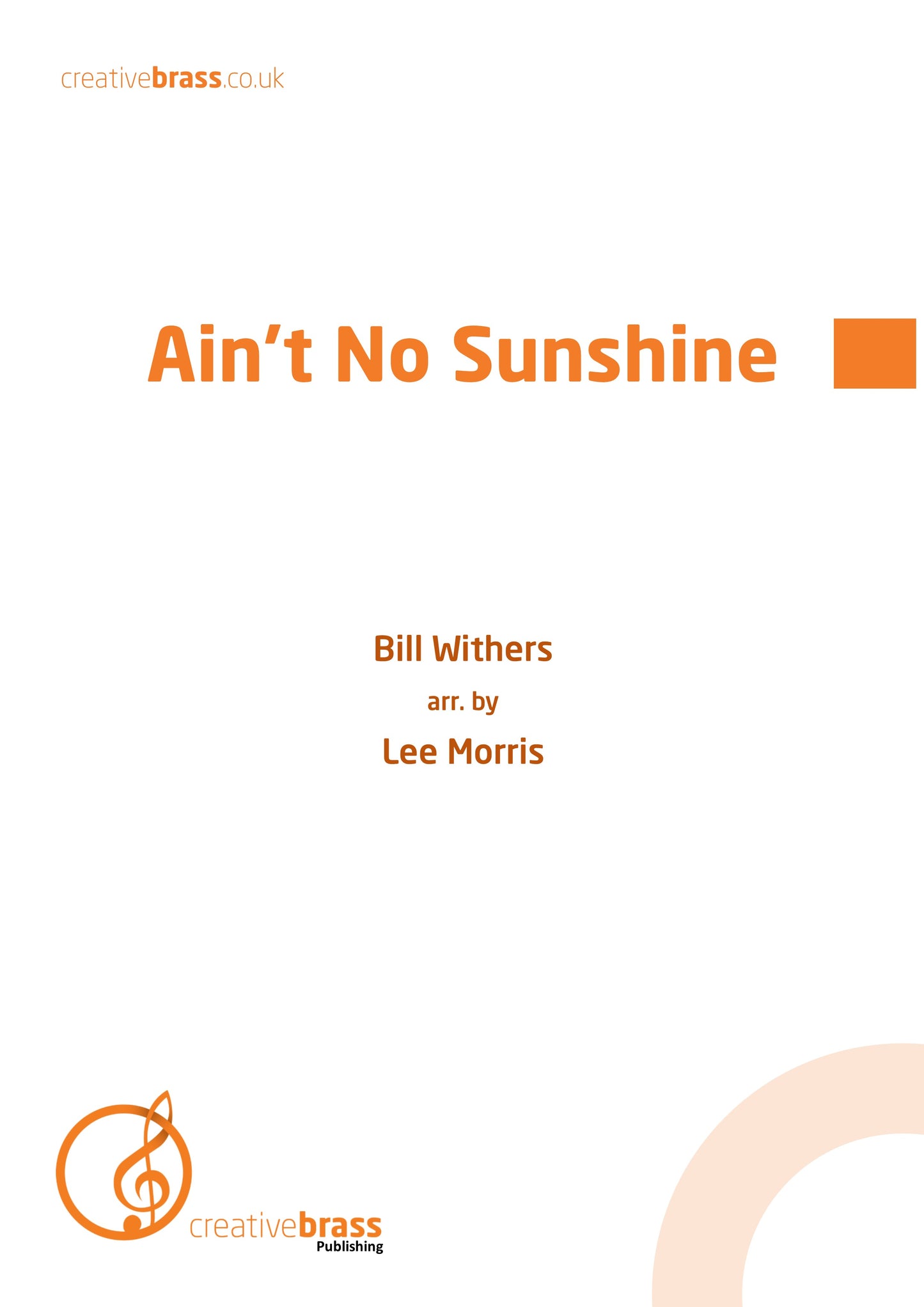 Ain't No Sunshine - Cornet Solo with Brass Band - CB001